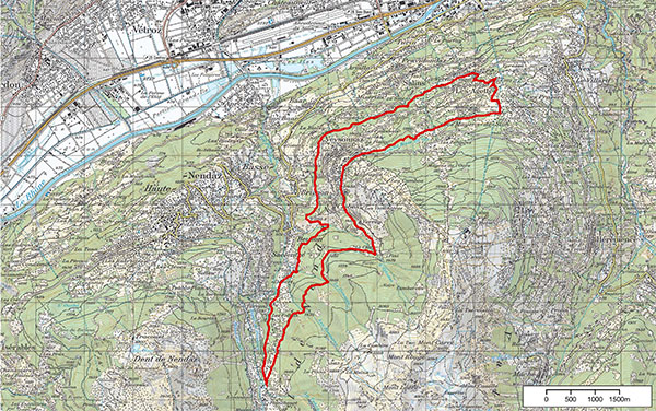 Circuit de randonn&eacute;e - La Vernaz - Bisse de Salins - Planchouet - bisse de Vex - Veysonnaz - Les Agettes